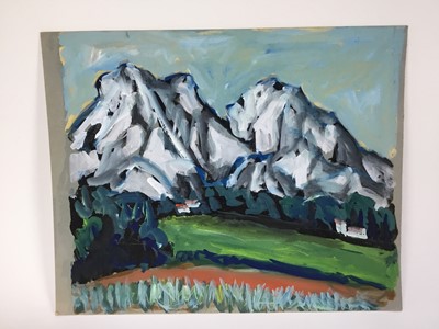 Lot 81 - *John Hanbury Pawle (1915-2010) gouache works on paper - some signed, to include landscapes of 'The Tua' river, Portugal, and 'Le Fournil Restaurant, Mougins', all approx 53cm x 43cm, unframed