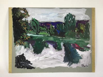 Lot 82 - *John Hanbury Pawle (1915-2010) six gouache works on paper and card - one signed, all approx 53cm x 43cm unframed