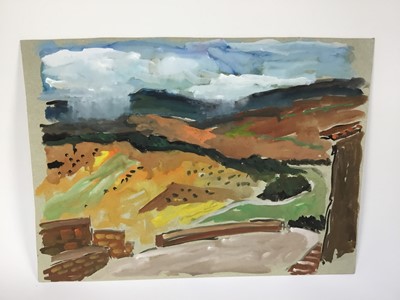 Lot 82 - *John Hanbury Pawle (1915-2010) six gouache works on paper and card - one signed, all approx 53cm x 43cm unframed