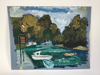 Lot 83 - *John Hanbury Pawle (1915-2010) six gouache works on paper and card - two signed, all approx 53cm x 43cm, unframed