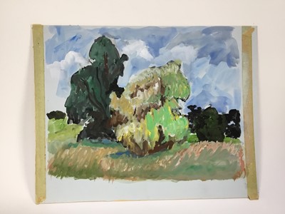 Lot 83 - *John Hanbury Pawle (1915-2010) six gouache works on paper and card - two signed, all approx 53cm x 43cm, unframed