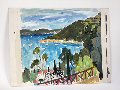 Lot 83 - *John Hanbury Pawle (1915-2010) six gouache works on paper and card - two signed, all approx 53cm x 43cm, unframed