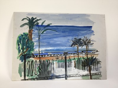Lot 84 - *John Hanbury Pawle (1915-2010) six gouache works on paper and card - three signed, all approx 53cm x 43cm, unframed