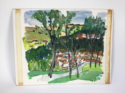 Lot 85 - *John Hanbury Pawle (1915-2010) six gouache works on paper and card - one signed, all approx 53cm x 43cm, unframed