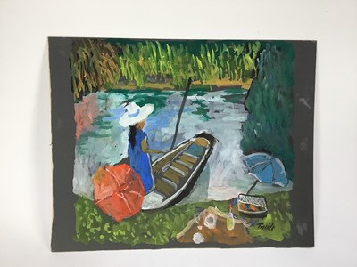 Lot 85 - *John Hanbury Pawle (1915-2010) six gouache works on paper and card - one signed, all approx 53cm x 43cm, unframed