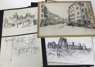 Lot 115 - Douglas Pittuck (1911-1993) portfolio of works on paper, various subjects and sizes, approximately 70 works