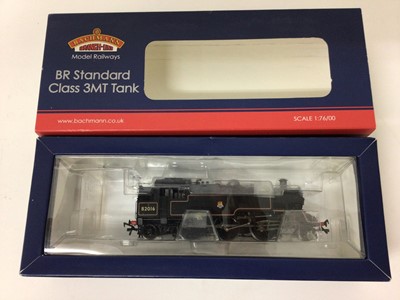 Lot 11 - Bachmann 00 gauge locomotives LNWR Webb Coal Tank 7841, 35-051, BR Standard Class 3MT Tank 82016, 31-977, 2-4-2 L & YR  Tank 10713, with LMS crimson livery, 31-168, boxed, (3)
