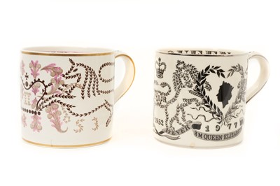 Lot 18 - The Coronation of HM Queen Elizabeth II 1953, Richard Guyatt designed Wedgwood commemorative mug and another