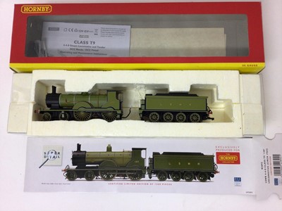 Lot 41 - Hornby OO gauge locomotives LMS 4-6-0 Class 5PSF locomotives '5055' R2257, LSWR 4-4-0 Class T9 '120' locomotive '1763' R2214A all boxed (3)
