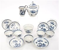 Lot 28 - Rare 18th century Lowestoft blue and white...