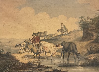 Lot 267 - After Paulus Potter, watercolour, two other watercolours