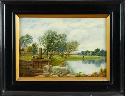 Lot 1197 - William Beatty Brown (1831-1909) oil on panel - river Landscape, signed, inscribed verso and dated 1863, 22cm x 32cm, framed