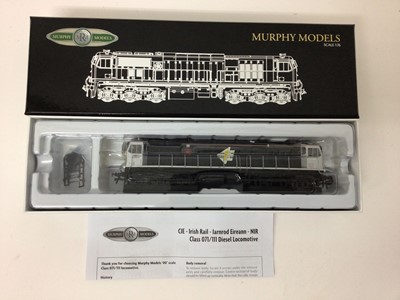 Lot 5 - Murphy Models 00 gauge Class 201 Co-Co Diesel Locomotive 201, River Shannon Orange with full yellow ends, MM0201, Class 071 Diesel 082, IE black, MM0082, plus IE Craven carriages including Snack MM...