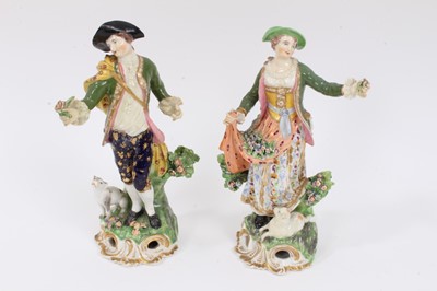 Lot 256 - Pair of Derby figures of a shepherd and shepherdess, circa 1820