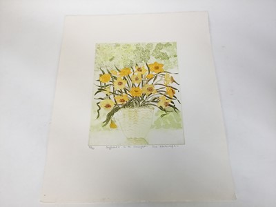 Lot 71 - Sue Kavanagh, contemporary, group of 6 signed limited edition coloured etchings - still life and landscape studies (6)