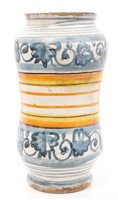 Lot 49 - 17th century Italian Majolica drug jar with...
