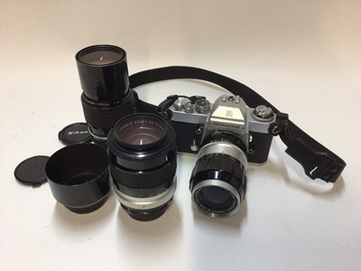 Lot 2358 - Nikkormat EL camera and lenses