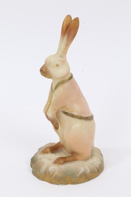Lot 1390 - A Royal Worcester blush ivory model of a rabbit