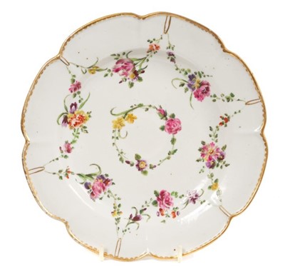 Lot 296 - A Bristol polychrome plate, circa 1775. Provenance; Frank Arnold Collection