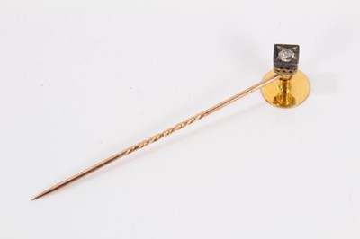 Lot 812 - Victorian diamond stick pin, in case