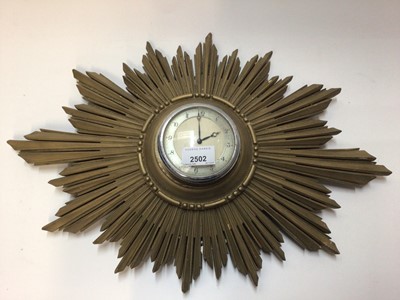 Lot 2502 - Sunburst wall clock