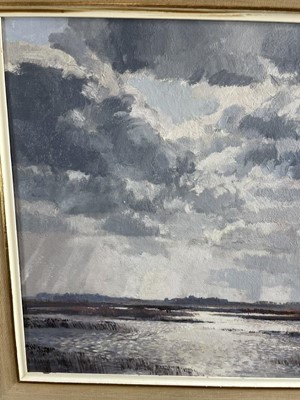 Lot 1167 - *Cavendish Morton (1911-2015) oil on board - Marshland view, signed and dated 1973, 39cm x 49cm, framed