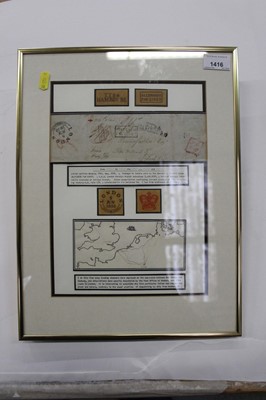 Lot 1416 - Postal History - Two well presented framed ship letters