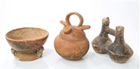Lot 72 - Three Ancient pre-Columbian pottery vessels -...