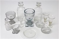 Lot 76 - Georgian Irish blue / grey tinted cut glass...