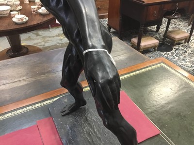 Lot 940 - After Hamo Thornycroft (1850-1925) bronze sculpture, Putting the stone, signed and dated 1880, 68cm high