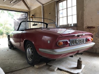 Lot 3 - 1967 Lotus Elan Drophead Coupe, 1588cc petrol, chassis number 45/6836, finished in red, reg. no. UUR 961E
