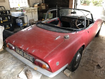 Lot 3 - 1967 Lotus Elan Drophead Coupe, 1588cc petrol, chassis number 45/6836, finished in red, reg. no. UUR 961E