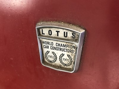 Lot 3 - 1967 Lotus Elan Drophead Coupe, 1588cc petrol, chassis number 45/6836, finished in red, reg. no. UUR 961E