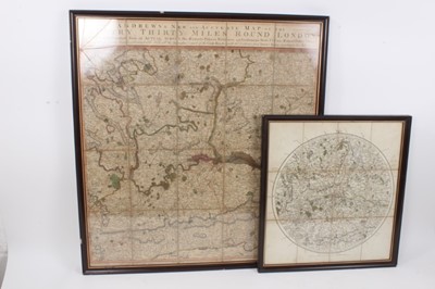 Lot 991 - Andrews's New and Accurate Map of the Country Thirty Miles round London, on which are Delineated from an Actual Survey His Majesty's Palaces, Noblemen and Gentlemen's Seats, published James Heskett...