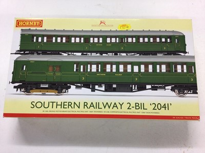 Lot 129 - Hornby OO gauge Southern Railway 2-BIL '2041' driving motor  brake electrical multiple unit '10607' (powered) and composite electrical multiple unit '12064' (non powered), R3161A, Ex-Caledonian LMS...
