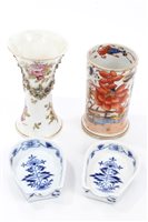 Lot 90 - Pair late 19th century Meissen blue and white...