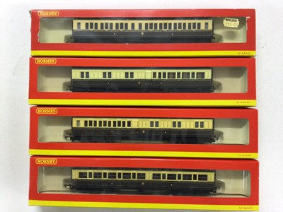 Lot 135 - Hornby OO gauge GWR carriages including Clerestory brake coaches R4199 (x3) & four other Clerestory coaches, Restaurant Car R4151B, Autocoach R4025 and two brake coaches (11)