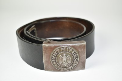 Lot 789 - Second World War Nazi Wehrmacht leather belt and buckle