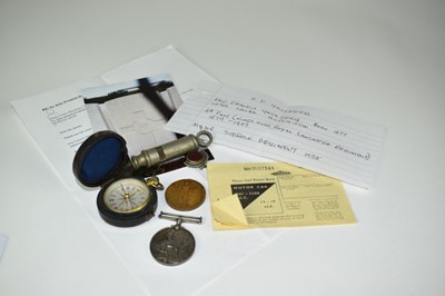 Lot 805 - First World War medals, comprising War medal named to 3868 PTE. G. A. Bartlett. Essex. R.