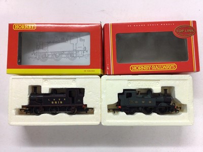 Lot 57 - Hornby OO gauge locomotives GWR 14XX locomotive 1472, R2026A, LNER 0-6-0T Class J83 locomotive 9819, R2325B, 0-4-0ST Industrial locomotive R2361, LNER 0-6-0T Class J83 locomotive 8481, R2164A, all...