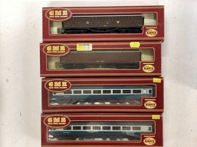Lot 149 - Airfix OO gauge BR carriages (x7) & wagons (x9), plus GMR Airfix carriages and wagons (x5), all boxed (21)
