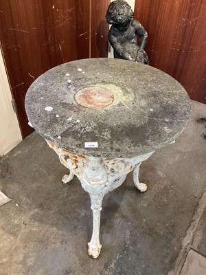 Lot 1476 - Victorian cast iron pub table