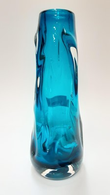 Lot 1137 - Whitefriars Kingfisher blue knobbly vase, 25cm high