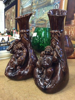 Lot 85 - Pair of Chinese glazed vases