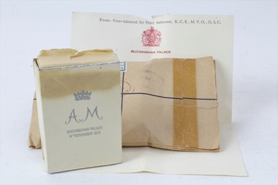 Lot 143 - The Wedding of H.R.H. Princess Anne to Captain Mark Philips 1973, piece of Wedding Cake in box and accompanying letter and packaging.