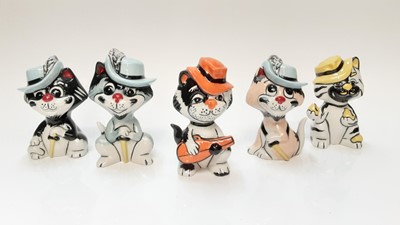 Lot 1183 - Five Lorna Bailey model cats