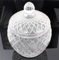 Lot 127 - Good quality cut glass punch bowl and cover...