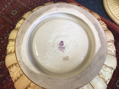 Lot 369 - An imposing Royal Worcester blush ivory jardiniere and stand, hand painted with thistles and other flowers, model number 1925