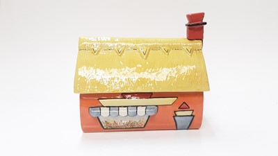 Lot 1196 - Lorna Bailey limited edition biscuit box in the form of a cottage, no 29 of 250, 18cm high