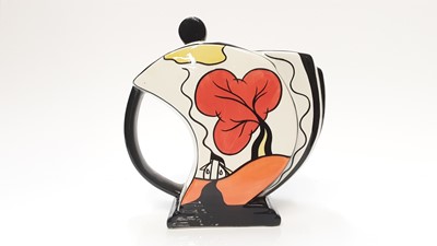 Lot 1198 - Lorna Bailey limited edition teapot with tree and house decoration, no 97 of 150, 19.5cm high